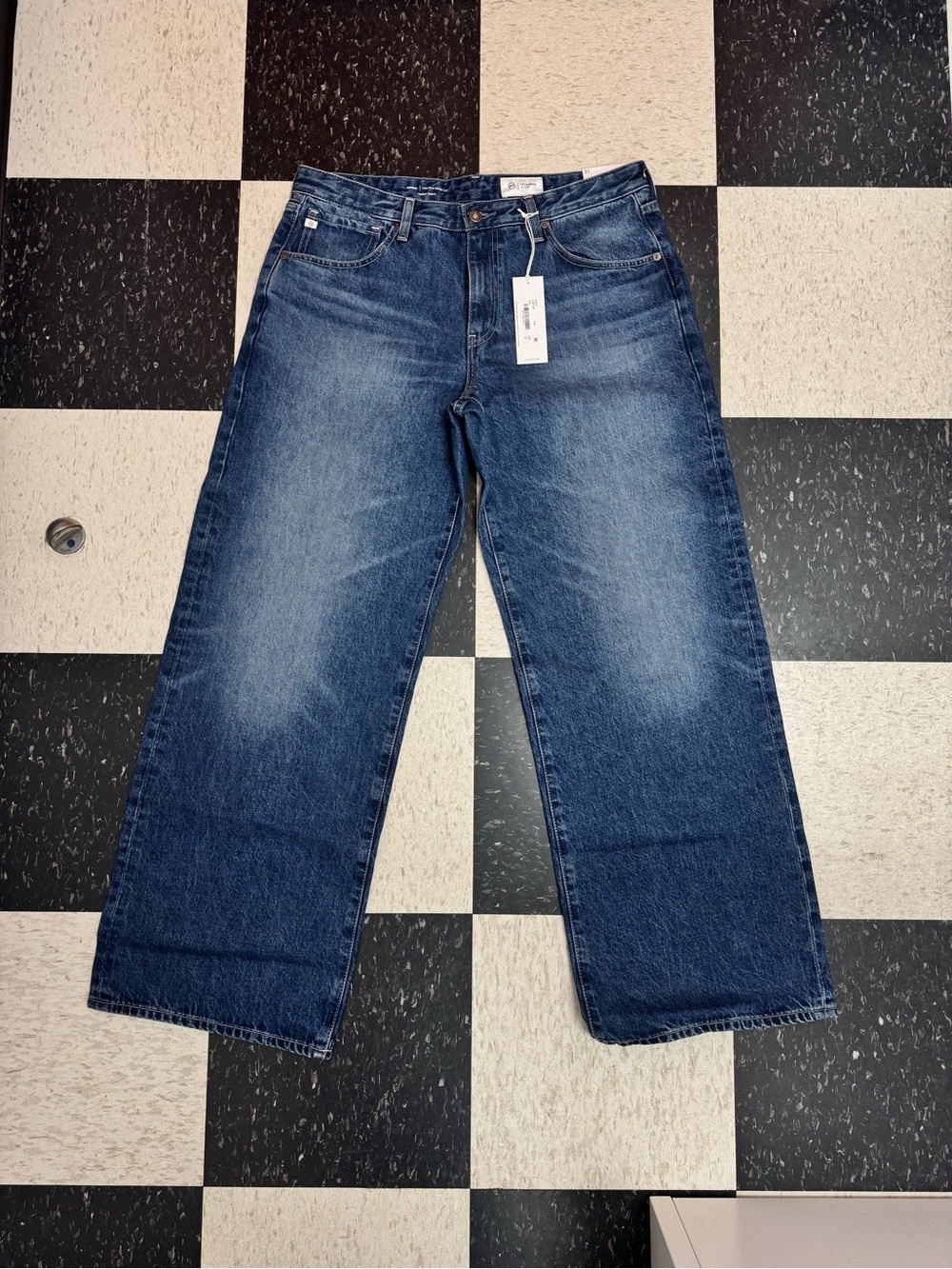 AG Adriano Goldschmied Women's Relaxed Wide-Leg Jeans in Blue Wash